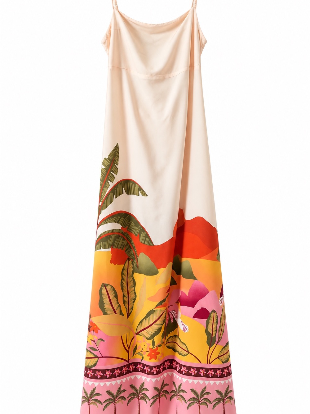 Anthropologie Paper Hearts Tropical Tie Back Maxi Dress S